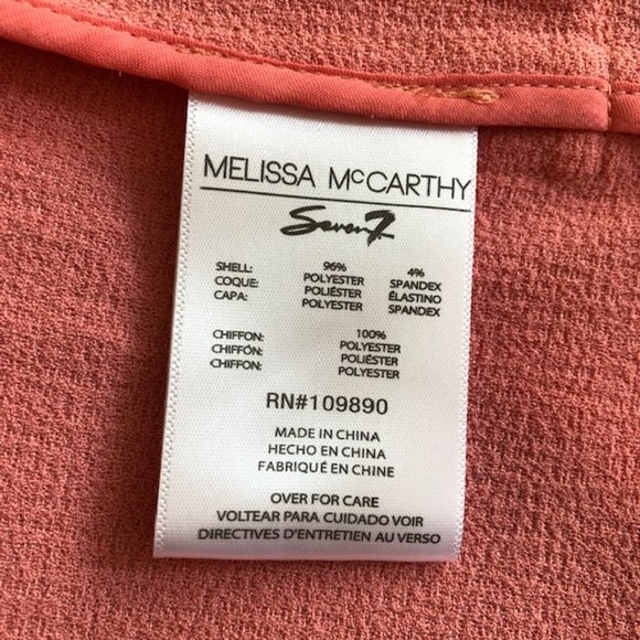 Melissa McCarthy Seven7 Orange Open Front Lightweight Spring Jacket w/Pockets - Picture 10 of 10